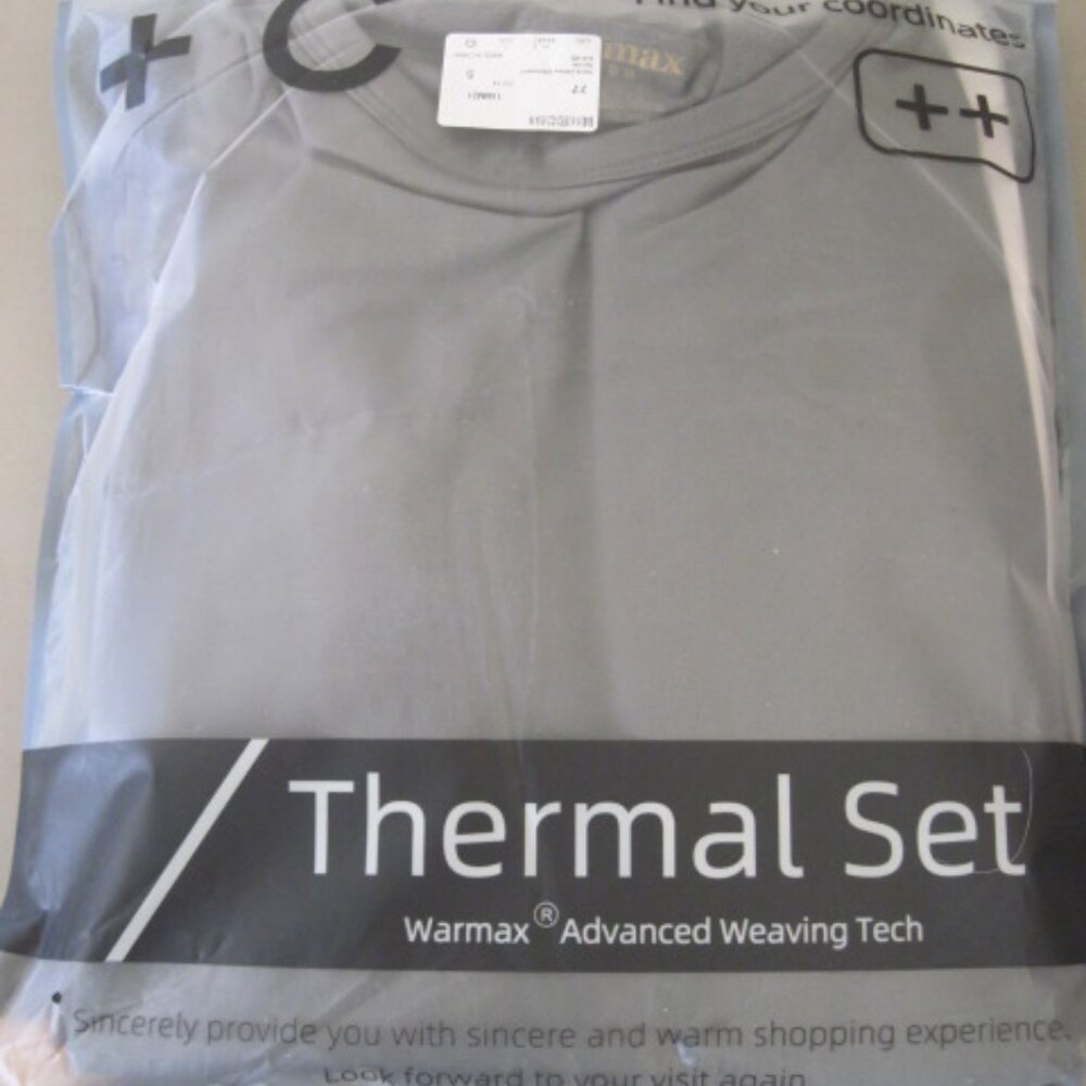 Warmax Tech Men's Thermal Underwear Set Size M Gray-Heat Retention-Light Weight